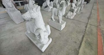 郴州芝麻白雕刻 十二生肖 异形雕刻