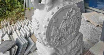 郴州芝麻白抱鼓石 庭院抱鼓石