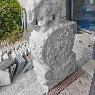 郴州芝麻白抱鼓石 庭院抱鼓石