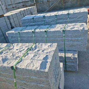 郴州芝麻白自然面整石 坐凳