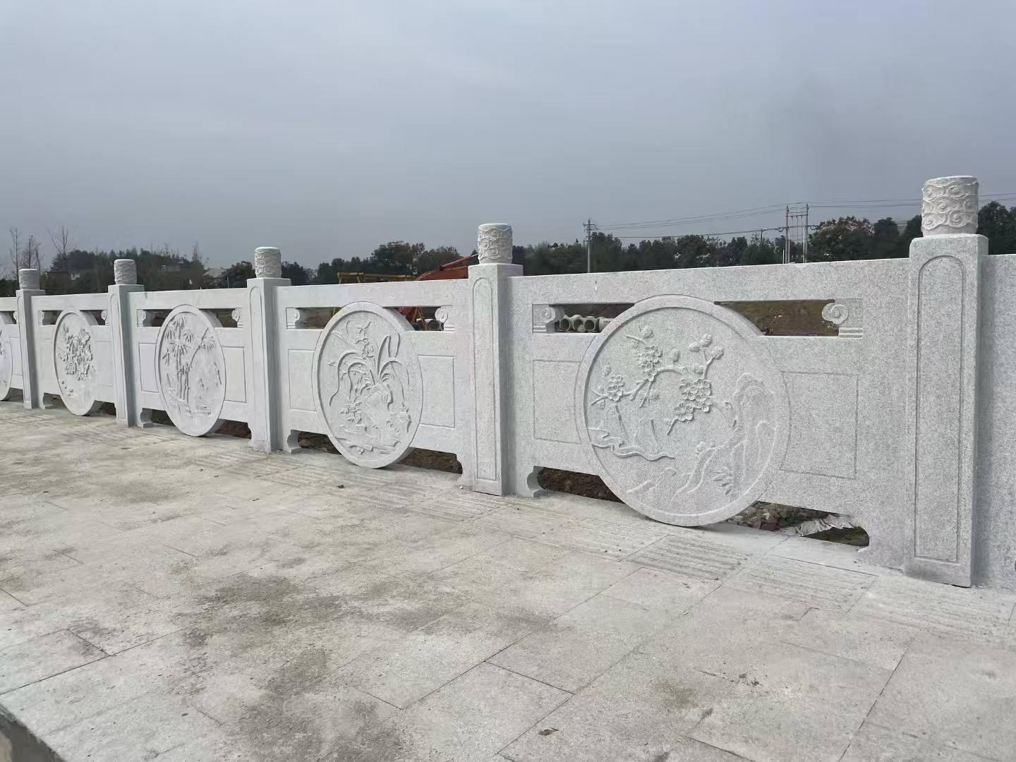 郴州芝麻白河道栏杆 石材栏杆